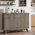 thumbnail image 2 of Vecenuy Buffet Cabinet Fluted Sideboard 47.2" Accent Cabinet with Adjustable Shelves，Modern Coffee Bar with Charging Station, for Dining Room, Living Room, Grey, 2 of 8