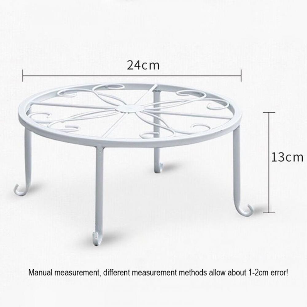 Promotion Metal Potted Plant Stands for Indoor Corner and Outdoor Plants 9.4 Inches Flower Pot Planter Holder, White Color, Round - image 1 of 6
