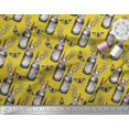 thumbnail image 2 of Soimoi Yellow Modal Satin Fabric Insect,Lavender & Vintage Bottle Print Fabric by Yard 42 Inch Wide, 2 of 3