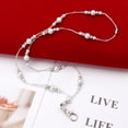 thumbnail image 6 of AOOOWER Hidden Hollow Beads White Pearls Beaded Lanyard ID Badge Holder Pendant Necklace, 6 of 8