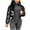 Black, variant on WCMZJ Women's Shiny Cropped Puffer Jacket Long Sleeve Solid Color Stand Neck Winter Down Coat Black M