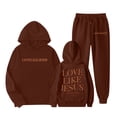 thumbnail image 2 of Gelikeya Girls 2 Piece Sweatsuit Outfits Gym Sports Long Sleeve Sweatsuits Sets Pant Warm Gym Activewear Set 1-9Y (Coffee, 7-8 Years), 2 of 5