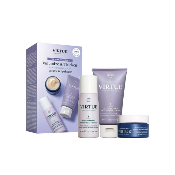 Virtue Full Discovery Volumizer Shampoo and Conditioner Hair Care Products Set, 3 piece