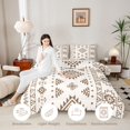thumbnail image 3 of Erosebridal Hippie Geometric Queen Comforter Set, Beige Brown Aesthetic Aztec Bedding Comforter Set, Reversible 3pcs, 1 Comforter and 2 Pillowcases, 3 of 6