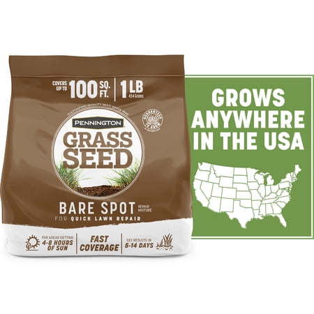 Pennington Bare Spot Grass Seed Mix, Grass Seeds for Lawn, for Sun to Partial Shade, 1 lb.