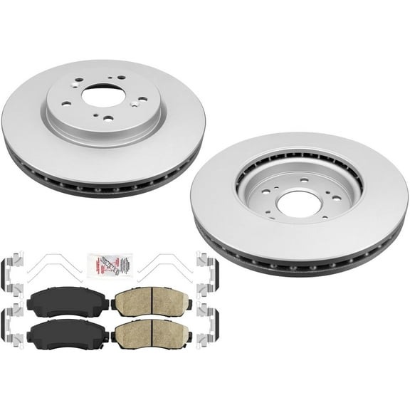Front GEO Coated Disc Brake Rotors Disc Brake Pads for Acura RDX 07-12