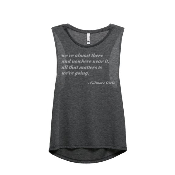 We're Almost There Women's Fashion Sleeveless Muscle Workout Yoga Tank Top Charcoal Grey X-Large