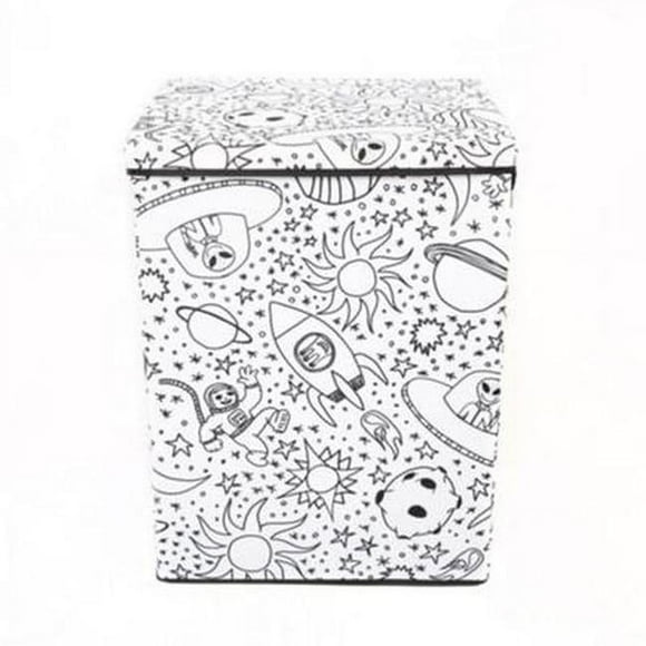 Baum 21A349SE Kids Coloring Hamper with Lid with Includes Washable Markers, Space Print - Pack of 4