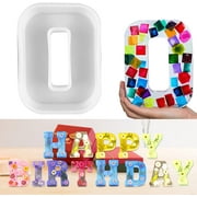 Large Letter Molds for Resin - 6 Inch Big Silicone Letter Molds for Resin - Jumbo Alphabet Resin Molds - A to Z Letter Decoration Molds for Birthday Party, Craft, Ornament, White
