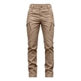 thumbnail image 7 of MVRLSH Women's Wide Leg Pants Linen High Waist Elastic Trousers With Side Pockets Suitable for Work And Vacation Daily Outfits Stretch Dress Casual Flowy Palazzo Pants Brown - L, 7 of 7