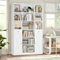 thumbnail image 4 of Homfa 74.2" Tall Bookcases with 2 Drawers & Adjustable Book Shelf, 6 Tier Wooden Display Bookshelf Storage for Living Room Home Office, White, 4 of 8