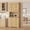 Natural wood color, variant on Pantry Cabinet, Storage Cabinet 72" Tall with Carved Door - Hutch for Microwave, Wooden Cupboard, Crystal Handle for Kitchen Dining Living Room, Antique White