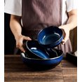 thumbnail image 5 of Qeeadeea Large Ceramic Salad Bowl, 1600ml Blue Japanese Soup Bowl, Vintage Pottery Tableware, Serving Bowl 23x23x7.3cm, 5 of 7