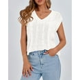 thumbnail image 3 of FreshPretty Womens Oversized Sweater Vest 2025 Summer V Neck Casual Sleeveless Sweaters Loose Cable Knit Pullover Tops, 3 of 6