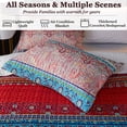 thumbnail image 3 of Bohemian Quilt Set Queen - 3-Piece Microfiber Lightweight Bedspread for All Season (1 Quilt, 2 Shams), 3 of 8