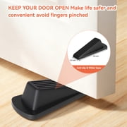 WEPSEN Heavy Duty Wedge Doorstop Rubber Door Stopper for Residential and Commercial Use, Black, 4.8 in. x 2.2 in. x 1.3 in., 4 Pack