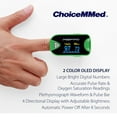thumbnail image 4 of ChoiceMMed Dual Color OLED Finger Pulse Oximeter - Green - Blood Oxygen Saturation Monitor with Color OLED Screen Display and Included Batteries - O2 Saturation Monitor, 4 of 7