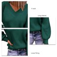 thumbnail image 4 of Suéter de mujer, suéter de cuello en V para mujer Suéter de mujer con cuello en V Suéter de mujer de color liso Diseñado meticulosamente, 4 of 5