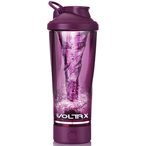 VOLTRX Premium Electric Protein Shaker Bottle, Made with Tritan - BPA Free - 24 oz Vortex Portable Mixer Cup/USB Rechargeable Shaker Cups for Protein Shakes (Purple)