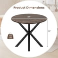 thumbnail image 3 of Gymax Table à Manger Rond de Style Ferme de 36 Pieds' pour 4 avec Base Piédestal Stable à Intersection Brun, 3 of 10