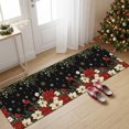 thumbnail image 6 of Christmas Floral Washable Area Rug 2 x 6 ft Vintage Red White Poinsettia Bird Black Soft Non‑Slip Rugs Stain Repellent Indoor Mats for Long Hallway, Kitchen Runner, Corridor Laundry, 6 of 9