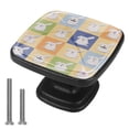 thumbnail image 1 of 4 Pcs Cabinet Handle Drawer Pulls Different Rabbit Moods Knobs with Screws Square Furniture Office Cabinet Knob Decoration, 1 of 5