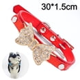 thumbnail image 2 of Collar moderno de cuero con baño de diamantes y anillos para paseos de cachorros, gatos, cachorros y gatitos etiquetados, 2 of 5