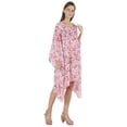 thumbnail image 2 of Moomaya WoMen's Short Hoodie Kaftan Loose Tunic Kimono Sleeve Mini Beach Cover Up Dress, 2 of 7