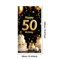 thumbnail image 3 of Black Background Glittery Golden 50th Birthday Banner with Crowns Balloons Stars Cakes, Party Decoration Backdrop for Photography Props Birthday Party Celebrations, 3 of 7