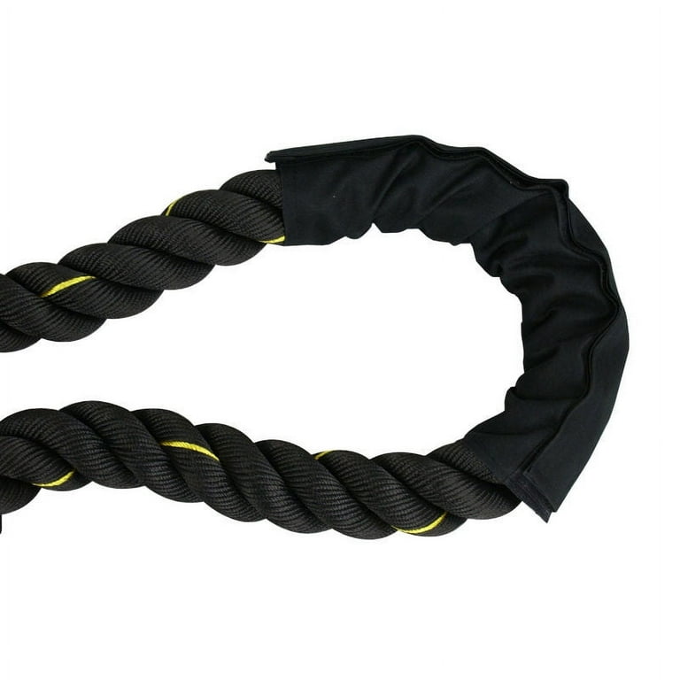 Zeny Black 1.5 Width Poly Dacron 50ft Battle Rope Workout Training Fitness Exercise