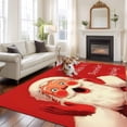 thumbnail image 2 of Funny Santa Claus Area Rugs 5'x8', Washable Small Throw Rugs for Classroom Bedroom, Red Christmas Winter Retro Indoor Outdoor Rug Non-Slip Low Pile Carpet Runner Reversible Floor Mats, 2 of 8