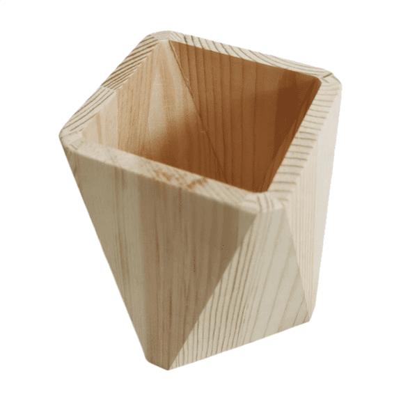 1 Pcs Wood Pen Pencil Holder, Geometric Pencil Cup Stand, Makeup Organizer, Large Capacity Wooden Spoon Spatula Organizer for Pen Holder Desk Home Office