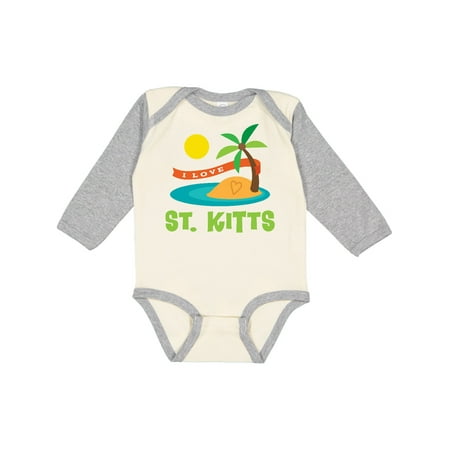 

Inktastic I Love St. Kitts Gift Baby Boy or Baby Girl Long Sleeve Bodysuit