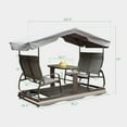 thumbnail image 2 of Mondawe 4-Seat Outdoor Glider Benches with Canopy, Retro Metal Glider Chair with Aluminum Frame, Patio Swing Chair for Outside,Garden,Lawn, 2 of 6