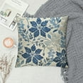 thumbnail image 2 of ARISTURING Navy Blue Beige Dahlia Pillow Covers Rustic Geometric Flower Outdoor Cream Decorative Throw Pillows Summer Floral Farmhouse Pillowcases Cushion Case Decor for Home Sofa Couch Bed, 2 of 5