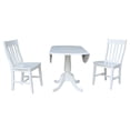 thumbnail image 4 of 42 In Round Top Pedestal Drop Leaf Table with 2 Chairs, 4 of 11