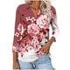 thumbnail image 2 of Fiudx Ofertas de La Semana Camiseta de Manga 3/4 con Solapa y Cuello En V a Juego para Mujer, 2 of 5