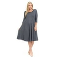 thumbnail image 2 of Pastel by Vivienne Women's A-Line Trapeze Midi Dress Plus Size Cement XXX-Large, 2 of 4