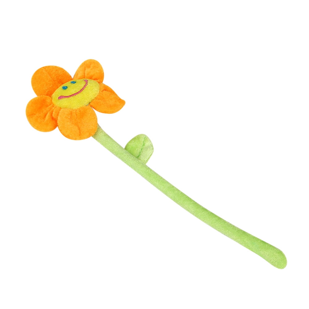 Plush Daisy Flower With Smiley Happy Faces Colorful Bendable Stems