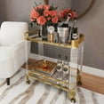 thumbnail image 3 of Butler Specialty Company Charlevoix Acrylic 2-Tier Bar Cart - Clear & Gold, 3 of 6