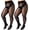 Black, variant on 2-Pack Women's Plus Size 30D Shiny Tights - High Waist Sheer Shimmer Pantyhose with Oil Gloss Finish