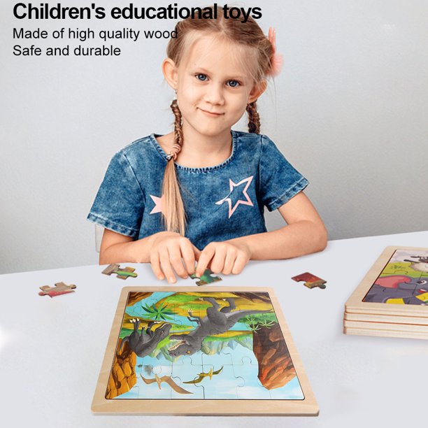 24 piezas de tableros de acertijo diseño creativo Dino rompecabezas mejores regalos para niños y niñas