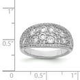 thumbnail image 3 of Finest Gold Sterling Silver Rhodium-Plated Pave CZ Ring - Size 8, 3 of 5