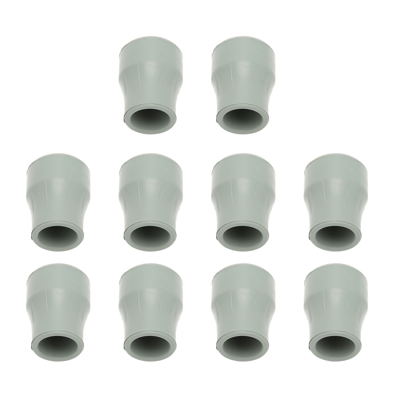Riousery 10-Piece Rubber Crutch Tips Replacement, Heavy Duty Non-Slip Cane Tip Protector, 0.9 Inches / 22 mm Inner Diameter, Gray Wear-Resistant Buffer Accessories for Walking Sticks and Crutches