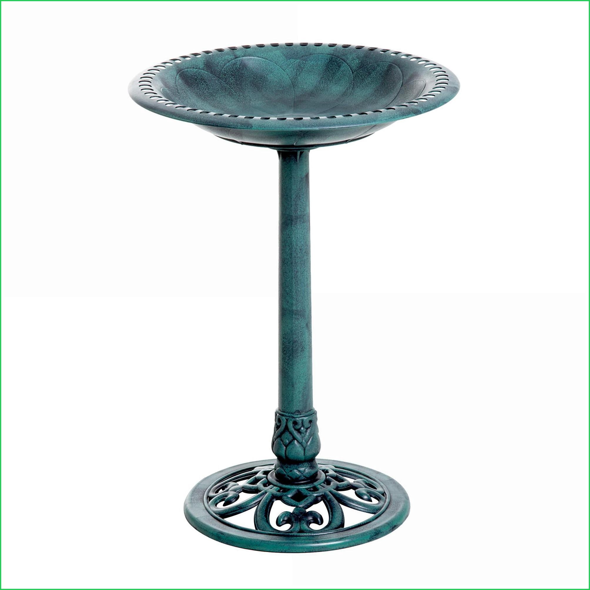 Outdoor Bird Bath | 28" Traditional Rustic Resin Bird Bath, Time-Worn Sage Green Finish, For Garden Backyard | Gardening Accessory Set