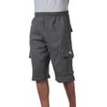 thumbnail image 3 of Pro Club Men's Six Pocket Fleece Cargo Shorts - Charcoal - Small, 3 of 4