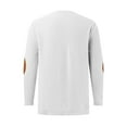 thumbnail image 5 of AWZXDE Men's Solid Color Block Pattern Crewneck Sweatshirt, Knit Style Warm Pullover White,S, 5 of 5