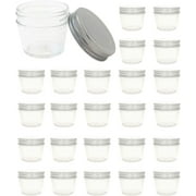 of 24) 4 oz Glass Mason Jars With Silver Lids Favor Jars Ideal for Wedding Favors Party Decor