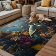 thumbnail image 2 of Fsddascl Turtle Outdoor Rug for Patio/Deck/Porch, Non-Slip Large Area Rug 5 x 8 Ft, Ocean Coral Sea Fish Modern Summer Animal Indoor Outdoor Rugs Washable Area Rugs, Reversible Camping Rug Carpet, 2 of 5