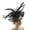 Black, variant on Eosunjian Solid Color Elegant Fascinator Hat with Hair Clip Decorative Feather Bowknot Mesh Decor Pillbox Hat Hair Accessories